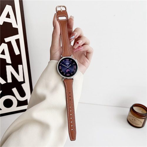 For Samsung Gear S3 Classic / Huawei Watch 4 / Watch 4 Pro 22mm Wrist Watch Band - Brown