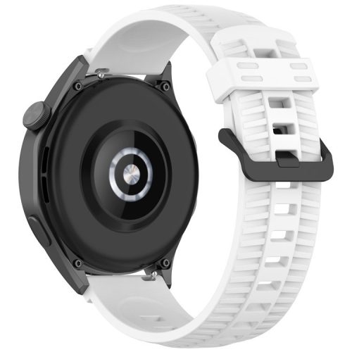 KALEBOL 20mm Watch Strap for Huawei Watch GT 3 42mm / GT 3 Pro 43mm Tire Texture Silicone Wrist Band - White