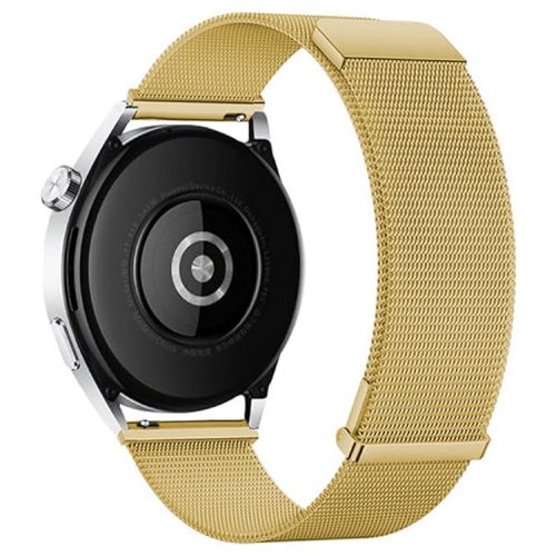 KALEBOL For Huawei Watch GT 3 Pro 43mm Stainless Steel Milanese Strap 20mm Magnetic Watch Band - Gold