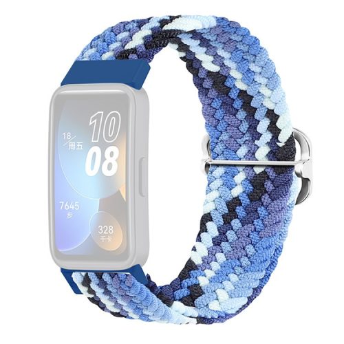 KALEBOL KLB-BZNL-001 For Huawei Band 8 / Band 8 NFC / Band 9 / Band 9 NFC Strap Adjustable Braided Nylon Watch Band - Colorful Blue