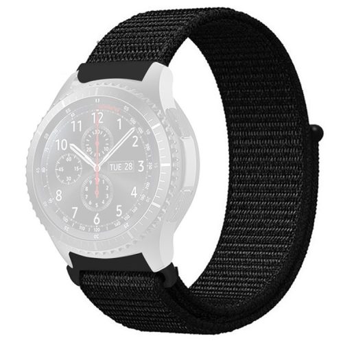 KALEBOL KLB-NLHH-001 For Samsung Galaxy Watch3 45mm / Huawei Watch GT4 46mm Watchband 22mm Nylon Wrist Strap - Black