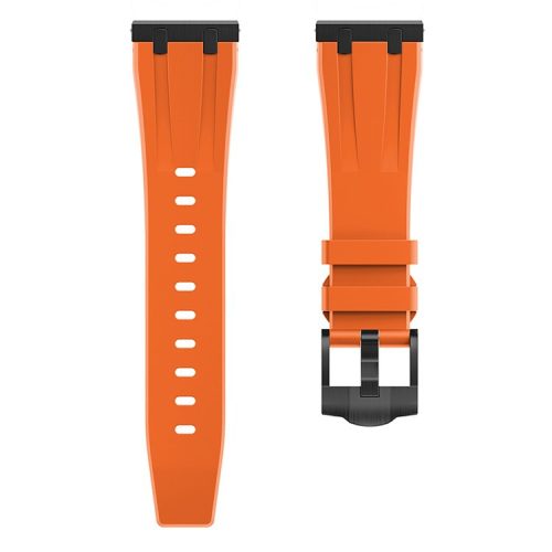 KALEBOL KLB-YTGJ-001 for Samsung Galaxy Watch3 45mm / Huawei Watch Ultimate / Watch GT 3 SE Liquid Silicone Watch Band - Black+Orange