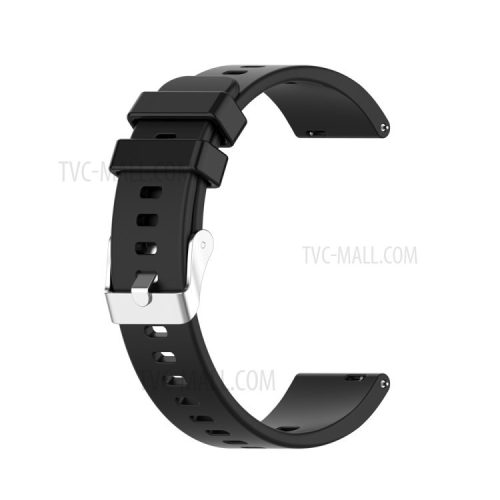 Metal Buckle Soft Silicone Watch Band Strap Replacement for Huawei Honor ES Watch - Black