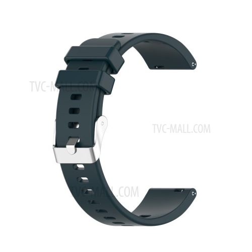 Metal Buckle Soft Silicone Watch Band Strap Replacement for Huawei Honor ES Watch - Dark Green