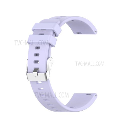 Metal Buckle Soft Silicone Watch Band Strap Replacement for Huawei Honor ES Watch - Light Purple