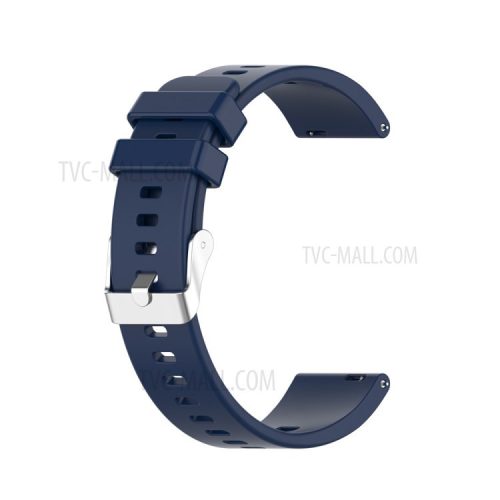 Metal Buckle Soft Silicone Watch Band Strap Replacement for Huawei Honor ES Watch - Midnight Blue