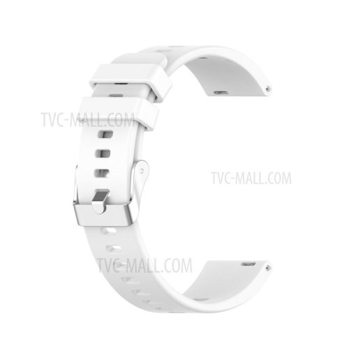 Metal Buckle Soft Silicone Watch Band Strap Replacement for Huawei Honor ES Watch - White