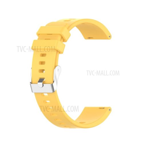 Metal Buckle Soft Silicone Watch Band Strap Replacement for Huawei Honor ES Watch - Yellow