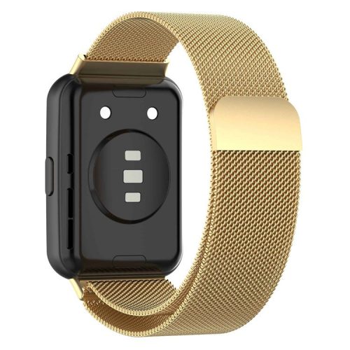 Metal Smart Watch Strap for Huawei Watch Fit 2 Adjustable Milanese Watchband Replacement Part - Gold