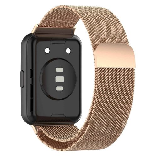 Metal Smart Watch Strap for Huawei Watch Fit 2 Adjustable Milanese Watchband Replacement Part - Rose Gold