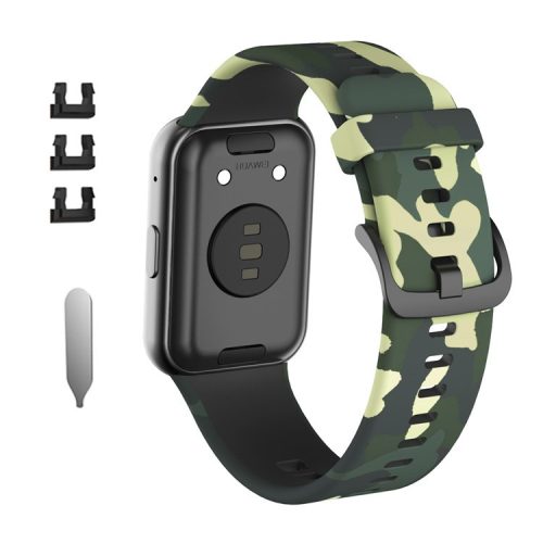 Pattern Printing Silicone Watch Band Strap Replacement for Huawei Watch Fit - Camouflage