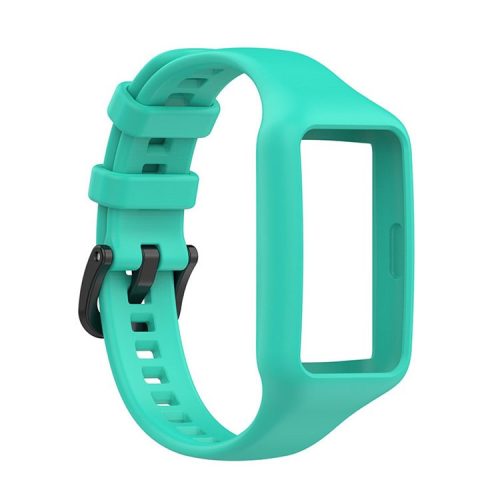 Replacement One-piece Smart Watch Strap Case Silicone Wrist Band for Honor Band 6/Huawei Band 6/Huawei Band 6 pro - Cyan