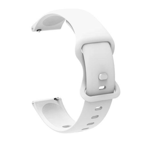 Replacement Silicone Wrist Strap Adjustable Smart Watch Band 22mm for Samsung Huawei Amazfit - White