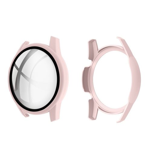 Rubberized PC Frame + Tempered Glass Screen Protector Cover Shell for Huawei Watch GT 2 46mm - Pink