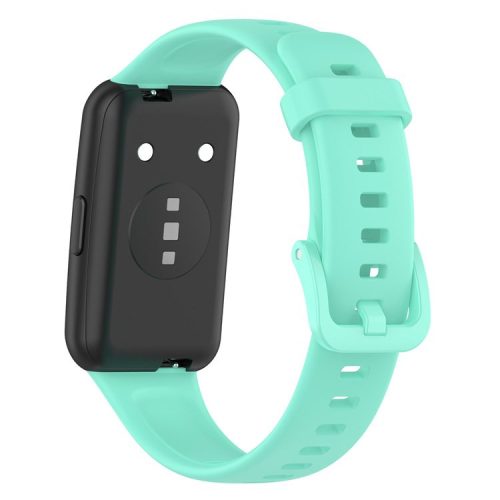 Silicone Smart Watch Band for Huawei Band 7, Solid Color Adjustable Wrist Strap Replacement - Teal Green