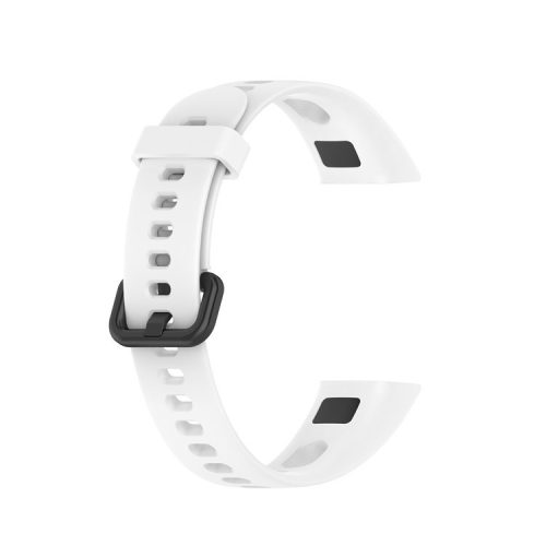 Silicone Smart Watch Strap with Metal Buckle for Huawei Honor 5i/Huawei Watch Band 4 - White