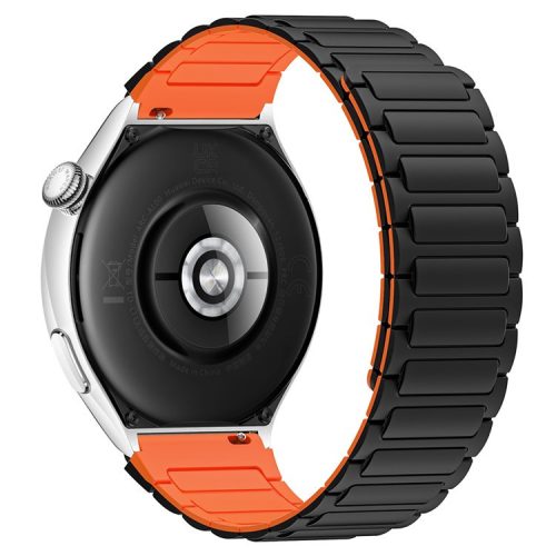 Silicone Watch Band for Huawei Watch 4 / 4 Pro / GT 4 46mm Magnetic Wrist Strap - Black / Orange