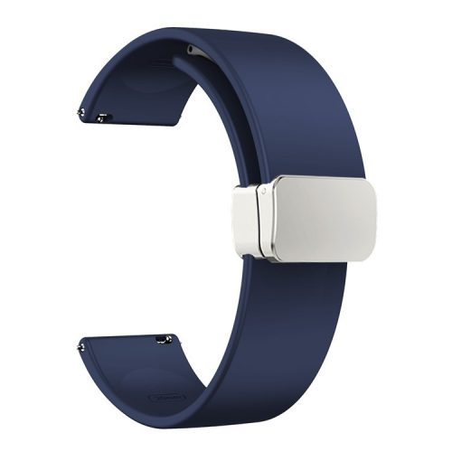 Sport Bands for Huawei Watch 4 / Watch 4 Pro / Watch 3 / Watch 3 Pro , Silicone 22mm Watch Strap with Silver Magnetic Folding Buckle - Midnight Blue