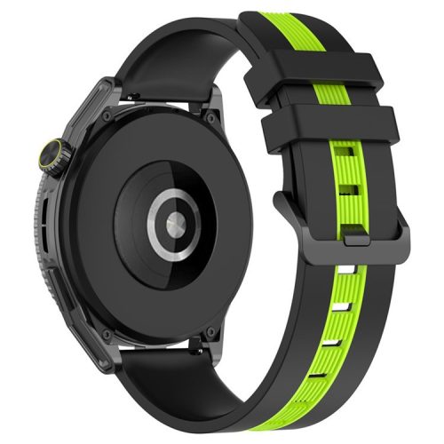 Sport Bands for Huawei Watch GT 3 SE / Watch GT, Dual Color 22mm Watch Band Breathable Soft Silicone Strap - Black / Lime