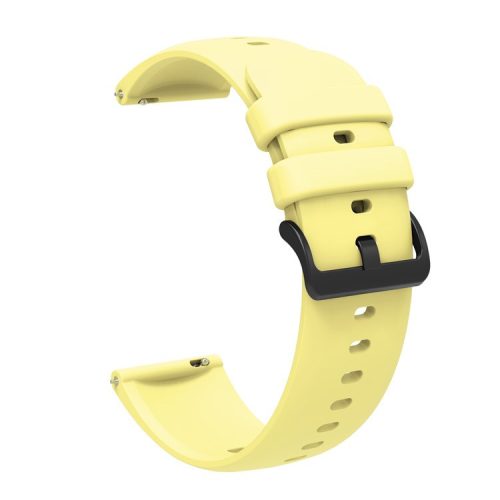 Sporty Waterproof Watch Band Premium Universal Silicone Rubber 22mm Replacement Straps with Black Buckle for Huawei Watch 3 / Samsung Gear S3 Frontier / S3 Classic - Yellow