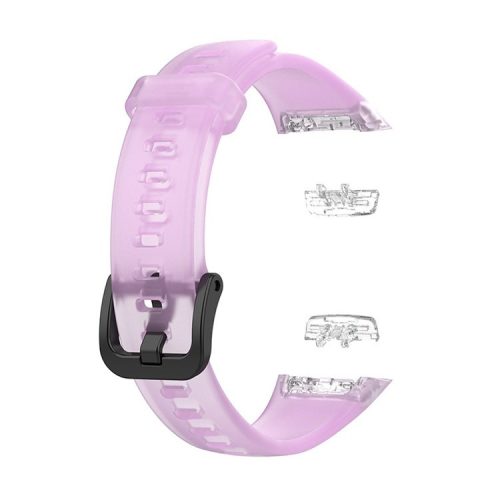 Transparent Waterproof TPU Replacement Strap Watch Bands for Huawei Band 6 / Honor Band 6 - Transparent Purple