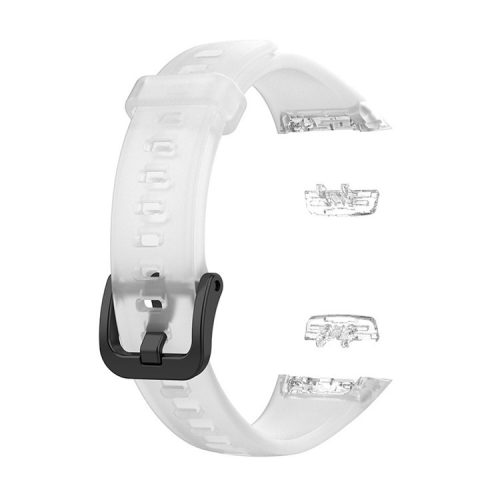 Transparent Waterproof TPU Replacement Strap Watch Bands for Huawei Band 6 / Honor Band 6 - Transparent White