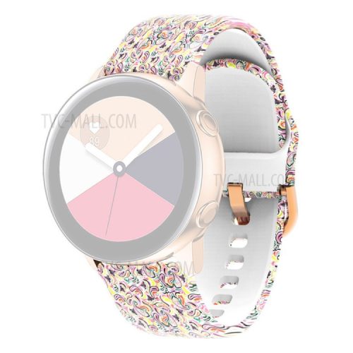 Universal 22mm Patterned Silicone Watch Band Strap for Huawei Watch 3 / 3 Pro / Samsung Amazfit Watch Etc - Colorful Feathers