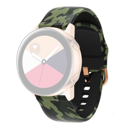 Universal 22mm Patterned Silicone Watch Band Strap for Huawei Watch 3 / 3 Pro / Samsung Amazfit Watch Etc - Green Camouflage