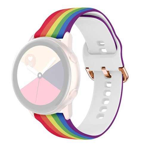 Universal 22mm Patterned Silicone Watch Band Strap for Huawei Watch 3 / 3 Pro / Samsung Amazfit Watch Etc - Rainbow