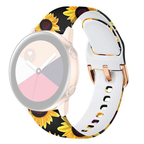 Universal 22mm Patterned Silicone Watch Band Strap for Huawei Watch 3 / 3 Pro / Samsung Amazfit Watch Etc - Sunflowers