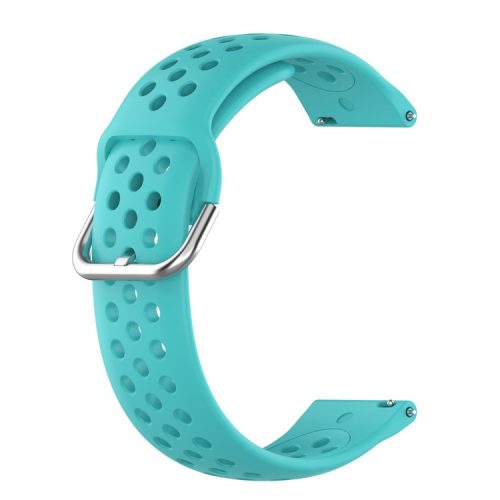 Universal 22mm Width Air Holes Silicone Watch Band Replacement for Huawei Watch 3 / 3 Pro / Samsung Amazfit Watch Etc - Cyan