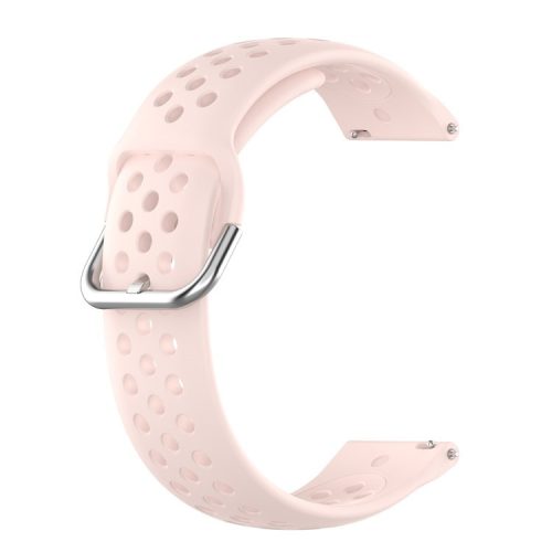 Universal 22mm Width Air Holes Silicone Watch Band Replacement for Huawei Watch 3 / 3 Pro / Samsung Amazfit Watch Etc - Pink