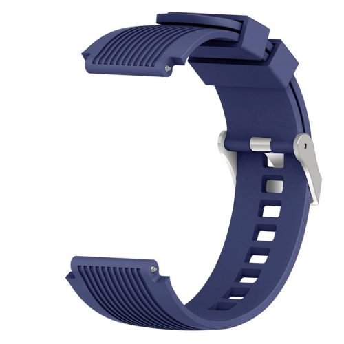 Universal 22mm Width Lines Soft Silicone Band Watchband Strap for Huawei Watch 3 / 3 Pro / Samsung Amazfit Watch Etc - Dark Blue