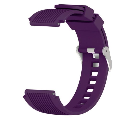 Universal 22mm Width Lines Soft Silicone Band Watchband Strap for Huawei Watch 3 / 3 Pro / Samsung Amazfit Watch Etc - Purple