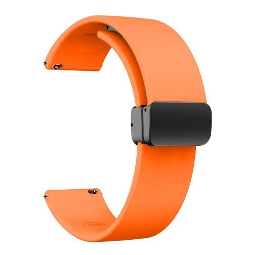 Watch Band for Huawei Watch 4  /  Watch 4 Pro  /  Watch 3  /  Watch 3 Pro , 22mm Silicone Replacement Strap with Black Magnetic Folding Buckle - Orange