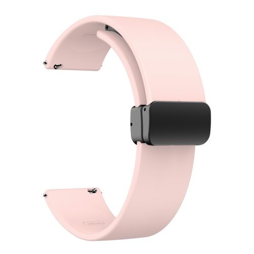 Watch Band for Huawei Watch 4  /  Watch 4 Pro  /  Watch 3  /  Watch 3 Pro , 22mm Silicone Replacement Strap with Black Magnetic Folding Buckle - Pink