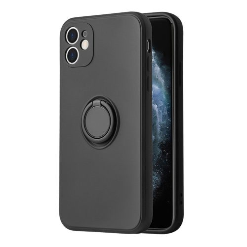 Iphone 7/8/SE 2020/SE 2022 Gyűrűs Szilikon Tok Ring Kitámasztható VENNUS Fekete