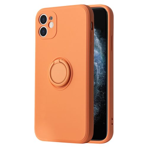 Iphone 13 Pro Gyűrűs Szilikon Tok Ring Kitámasztható VENNUS Narancssárga