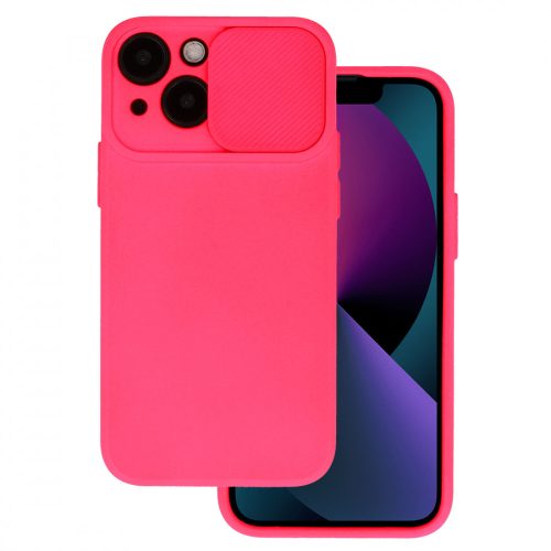 iPhone 13 Szilikon Tok Camshield Soft Lencsevédelemmel Lens Protector Pink