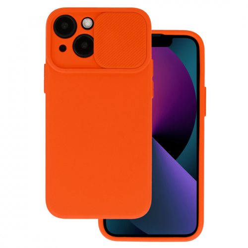 iPhone 14 Pro Max Szilikon Tok Camshield Soft Lencsevédelemmel Lens Protector Narancssárga