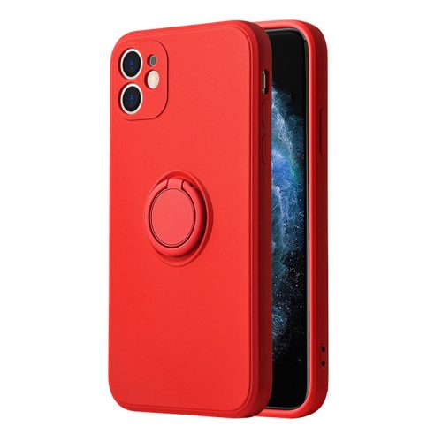 Iphone 14 Plus Gyűrűs Szilikon Tok Ring Kitámasztható VENNUS Piros