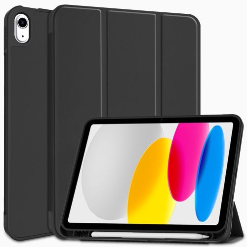 iPad 10.9 (2022) Tablet Tok SmartCase + SmartPen Slot Ceruza Tartóval Fekete 