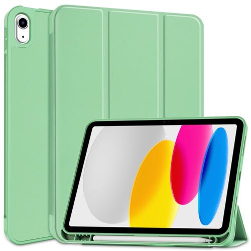 iPad 10.9 (2022) Tablet Tok SmartCase + SmartPen Slot Ceruza Tartóval VilágosZöld